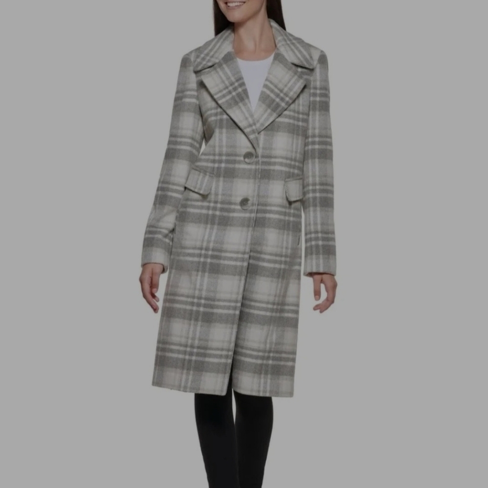 Calvin KleinWomen's Plaid Walker Coat